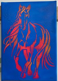 Pferd in blau